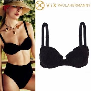 ViX Paula Hermanny Vix Scales Bia Bikini Top Black Sz S